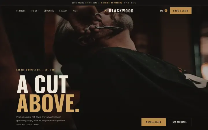 Blackwood barber and supply co. website