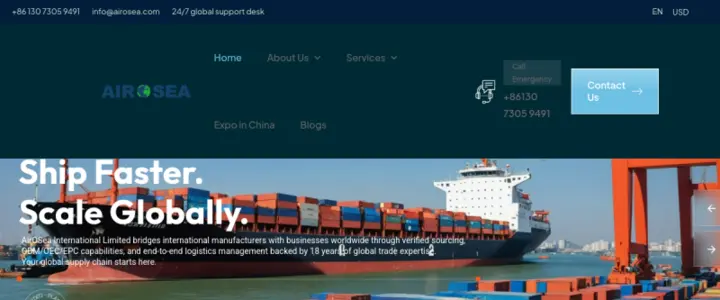 Air O Sea International freight and sourcing site